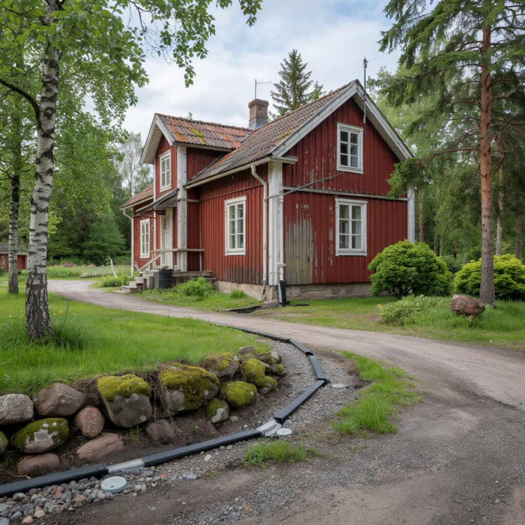 24. Dränering av husgrund, grundisolering samt byte av VA ledningar