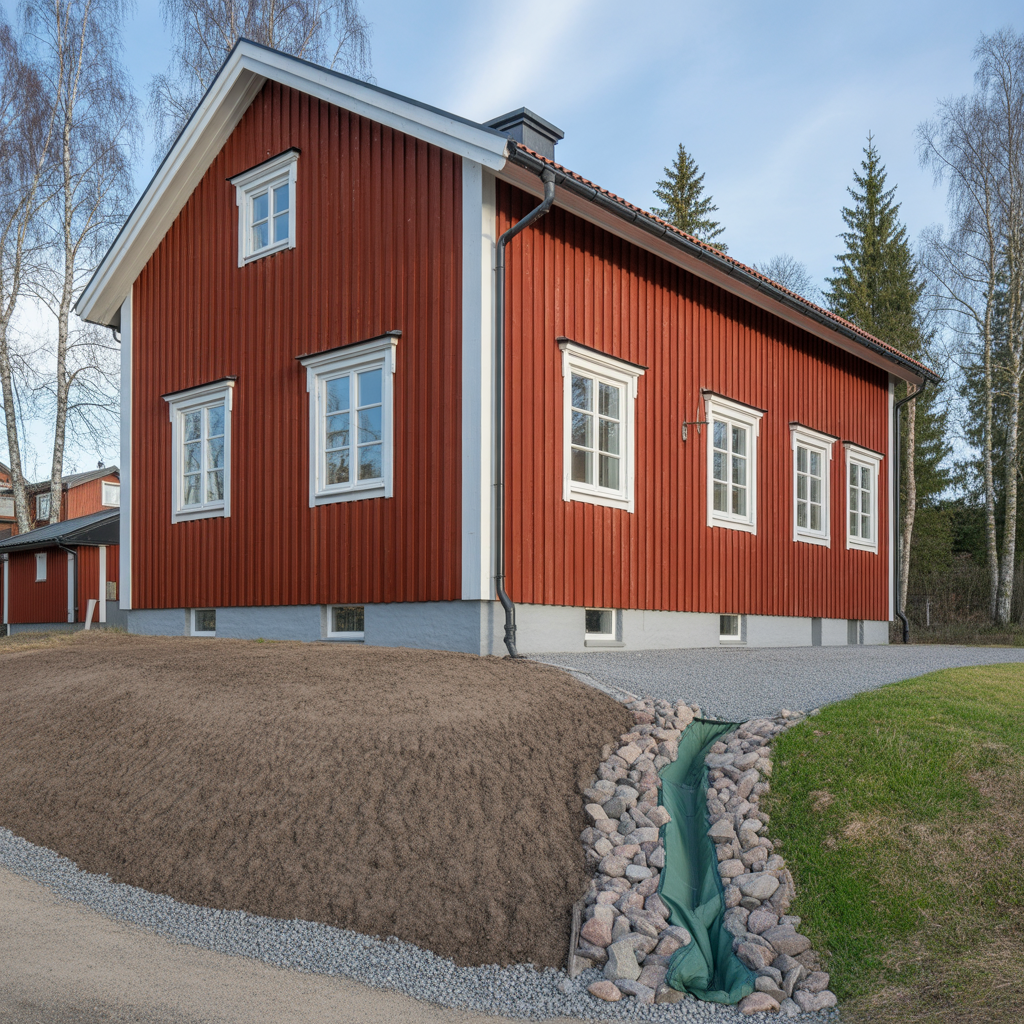 ratt marklutning runt huset guide till fall hojd och draneri