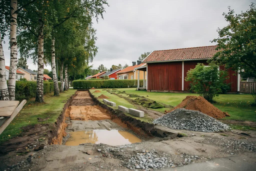 schakta f r garageuppfart p villatomt r tt djup massor och vanliga misstag