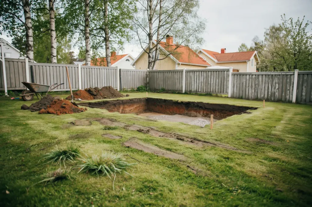 schakta f r pool p villatomt djup massor och smart planering f re byggstart